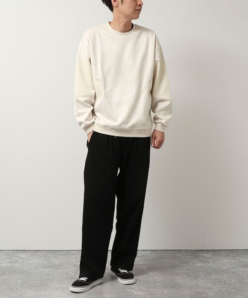 NOLLEY'S LIGHT（ノーリーズライト）の「スエードポンチ×コール切替 クルーネックプルオ－バー（Tシャツ/カットソー・メンズ・キナリ/ブラック・L/M）」の17枚目の写真