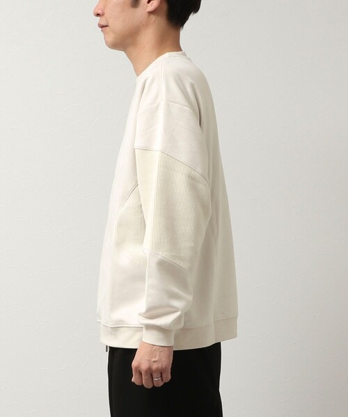 NOLLEY'S LIGHT（ノーリーズライト）の「スエードポンチ×コール切替 クルーネックプルオ－バー（Tシャツ/カットソー・メンズ・キナリ/ブラック・L/M）」の4枚目の写真