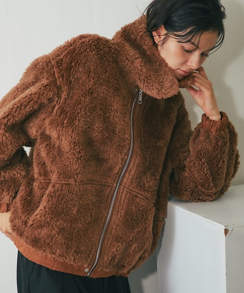 セール】リアルファー2wayムートンジャケット（ムートンコート