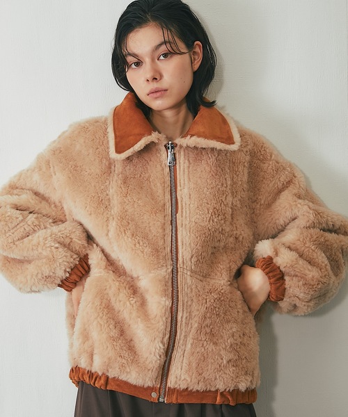 リアルムートンジャケット セール】リアルファー2wayムートンジャケット（ムートンコート