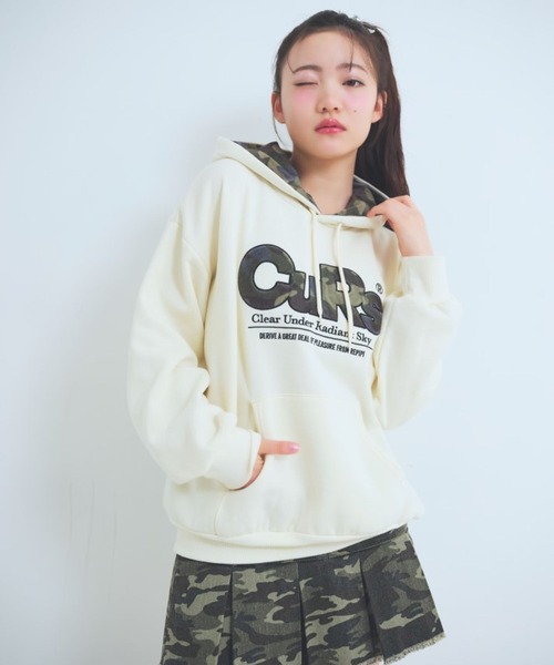 repipi armario（レピピ アルマリオ）の「【裏起毛】ベロアワッペンフーディ（パーカー・キッズ・チャコール/アイボリー/ブラック/グレー・SMALL/MEDIUM/LARGE）」の2枚目の写真