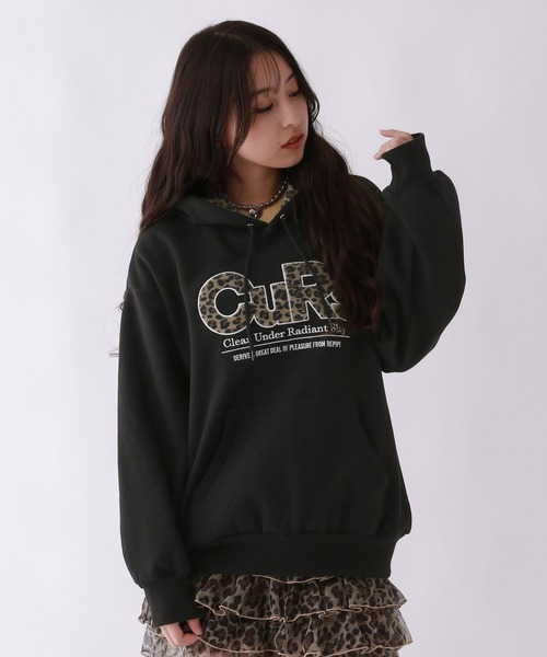 repipi armario（レピピ アルマリオ）の「【裏起毛】ベロアワッペンフーディ（パーカー・キッズ・チャコール/アイボリー/ブラック/グレー・SMALL/MEDIUM/LARGE）」の17枚目の写真