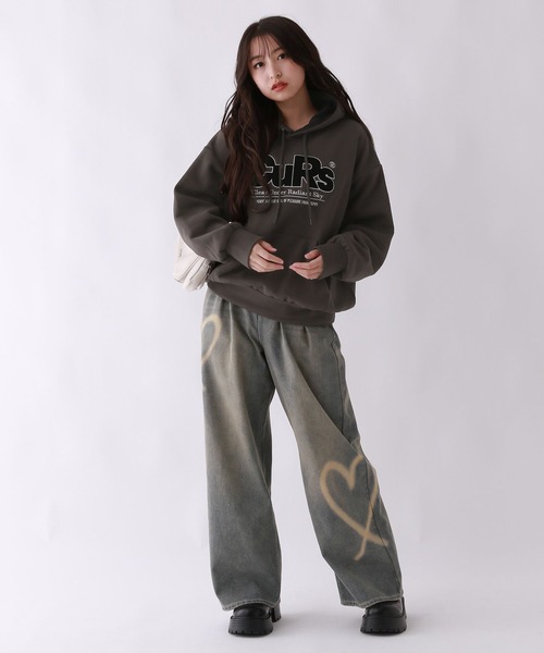 repipi armario（レピピ アルマリオ）の「【裏起毛】ベロアワッペンフーディ（パーカー・キッズ・チャコール/アイボリー/ブラック/グレー・SMALL/MEDIUM/LARGE）」の22枚目の写真