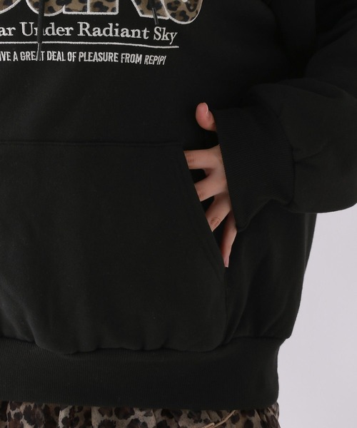 repipi armario（レピピ アルマリオ）の「【裏起毛】ベロアワッペンフーディ（パーカー・キッズ・チャコール/アイボリー/ブラック/グレー・SMALL/MEDIUM/LARGE）」の8枚目の写真