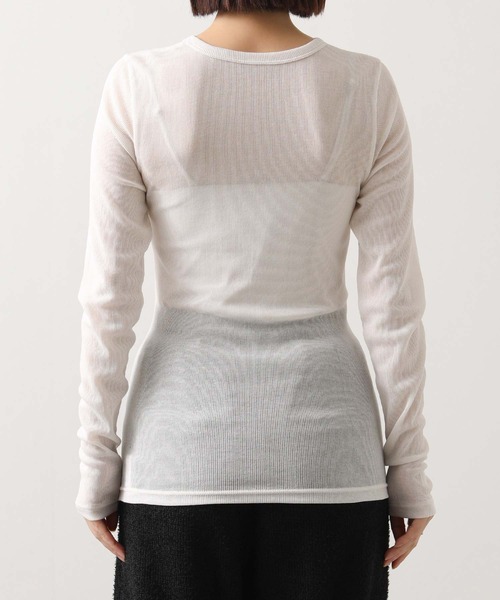 Munich（ミューニック）の「シアーリブクルーネックカットソー（Tシャツ/カットソー・レディース・ブラック/オフホワイト/グレー・FREE）」の15枚目の写真