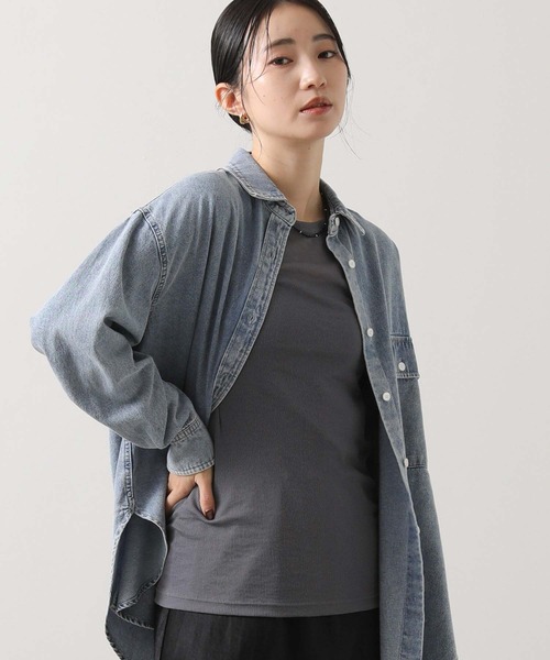 Munich（ミューニック）の「シアーリブクルーネックカットソー（Tシャツ/カットソー・レディース・ブラック/オフホワイト/グレー・FREE）」の12枚目の写真