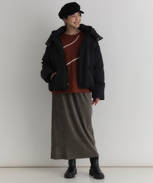 Right-on（ライトオン）の「【HONEYSUCKLE ROSE】中綿ショートジャケット（スッキリシルエット/スモーキーカラー）（ダウンジャケット/コート・レディース・ブラック/オフホワイト/ブラウン・S/L/M）」の20枚目の写真