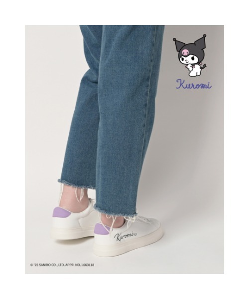 sanrio(サンリオ)の「sanrio/サンリオ シンプル ロゴ入りスニーカー 「ハローキティ、マイメロディ、シナモロール、クロミ」(スニーカー・レディース・ブラック/ピンク/グリーン/パープル/ブラック系その他/イエロー・23.0cm/23.5cm/24.0cm/24.5cm/22.5cm)」の1枚目の写真