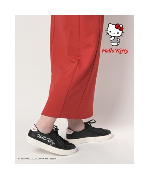 sanrio(サンリオ)の「sanrio/サンリオ シンプル ロゴ入りスニーカー 「ハローキティ、マイメロディ、シナモロール、クロミ」(スニーカー・レディース・ブラック/ピンク/グリーン/パープル/ブラック系その他/イエロー・23.0cm/23.5cm/24.0cm/24.5cm/22.5cm)」の2枚目の写真