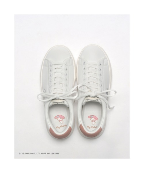 sanrio(サンリオ)の「sanrio/サンリオ シンプル ロゴ入りスニーカー 「ハローキティ、マイメロディ、シナモロール、クロミ」(スニーカー・レディース・ブラック/ピンク/グリーン/パープル/ブラック系その他/イエロー・23.0cm/23.5cm/24.0cm/24.5cm/22.5cm)」の14枚目の写真