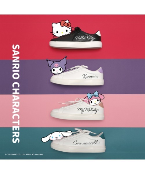 sanrio(サンリオ)の「sanrio/サンリオ シンプル ロゴ入りスニーカー 「ハローキティ、マイメロディ、シナモロール、クロミ」(スニーカー・レディース・ブラック/ピンク/グリーン/パープル/ブラック系その他/イエロー・23.0cm/23.5cm/24.0cm/24.5cm/22.5cm)」の16枚目の写真