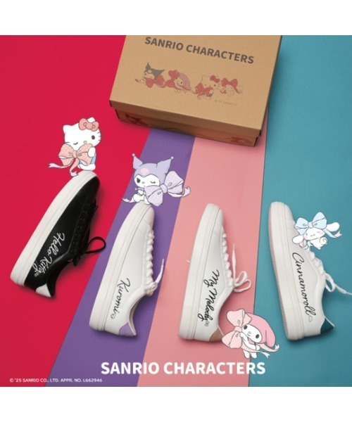 sanrio(サンリオ)の「sanrio/サンリオ シンプル ロゴ入りスニーカー 「ハローキティ、マイメロディ、シナモロール、クロミ」(スニーカー・レディース・ブラック/ピンク/グリーン/パープル/ブラック系その他/イエロー・23.0cm/23.5cm/24.0cm/24.5cm/22.5cm)」の17枚目の写真
