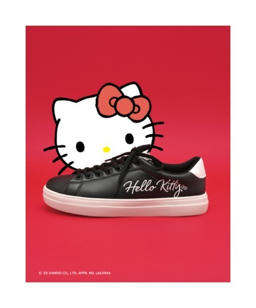 sanrio(サンリオ)の「sanrio/サンリオ シンプル ロゴ入りスニーカー 「ハローキティ、マイメロディ、シナモロール、クロミ」(スニーカー・レディース・ブラック/ピンク/グリーン/パープル/ブラック系その他/イエロー・23.0cm/23.5cm/24.0cm/24.5cm/22.5cm)」の18枚目の写真