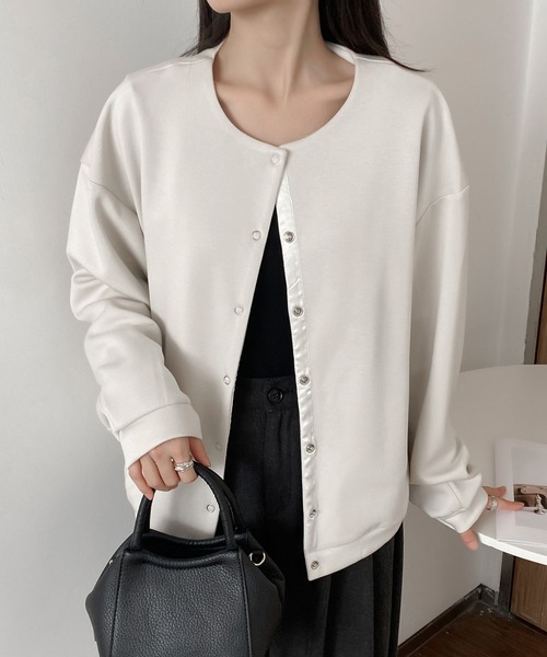 MAISON DE THERESE(メゾン ド テレーズ)の「ルーズフィットのベーシックジャケット(テーラードジャケット・レディース・ベージュ/ブラック/アイボリー・M)」の1枚目の写真