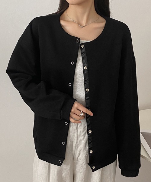 MAISON DE THERESE(メゾン ド テレーズ)の「ルーズフィットのベーシックジャケット(テーラードジャケット・レディース・ベージュ/ブラック/アイボリー・M)」の2枚目の写真