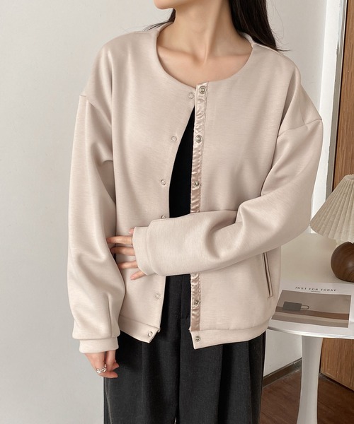 MAISON DE THERESE(メゾン ド テレーズ)の「ルーズフィットのベーシックジャケット(テーラードジャケット・レディース・ベージュ/ブラック/アイボリー・M)」の10枚目の写真