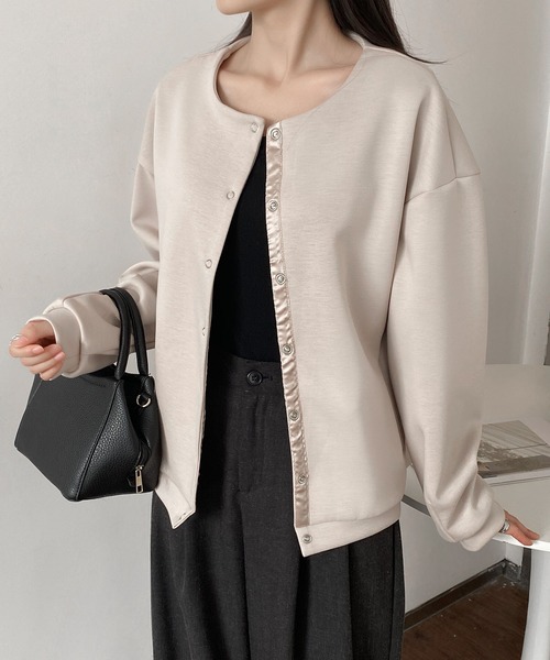 MAISON DE THERESE(メゾン ド テレーズ)の「ルーズフィットのベーシックジャケット(テーラードジャケット・レディース・ベージュ/ブラック/アイボリー・M)」の12枚目の写真