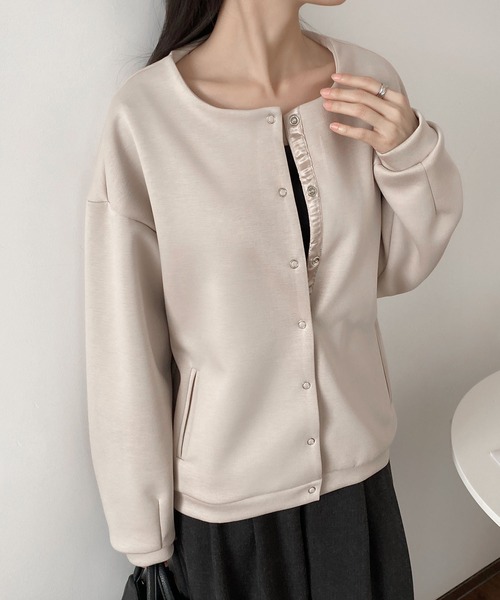 MAISON DE THERESE(メゾン ド テレーズ)の「ルーズフィットのベーシックジャケット(テーラードジャケット・レディース・ベージュ/ブラック/アイボリー・M)」の16枚目の写真