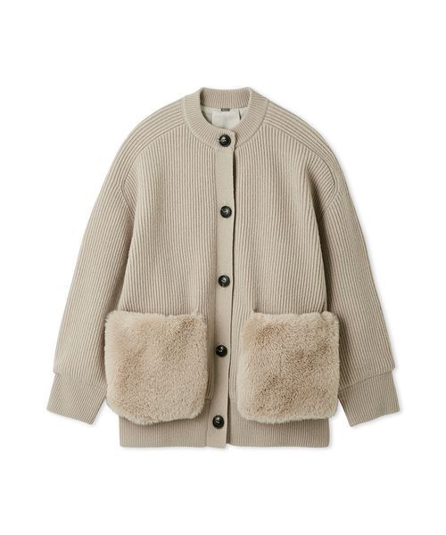 2WAYファーポケットMIXヤーンカーディガン（カーディガン/ボレロ