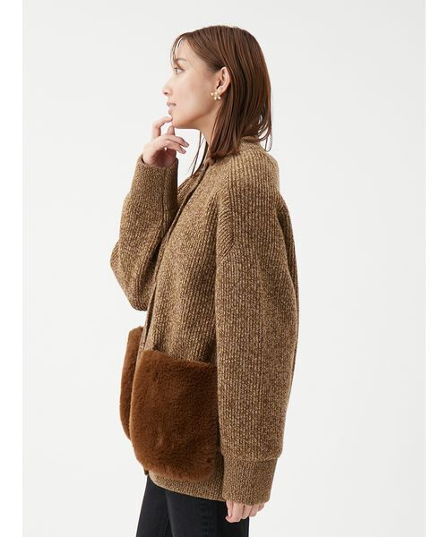 2WAYファーポケットMIXヤーンカーディガン（カーディガン/ボレロ