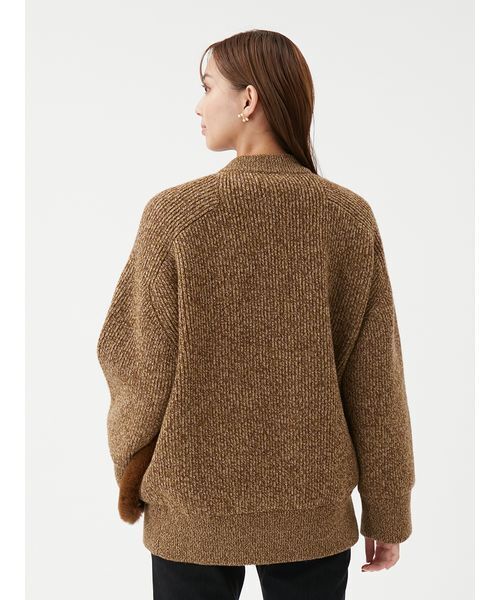 Mila Owen（ミラオーウェン）の「2WAYファーポケットMIXヤーンカーディガン（カーディガン/ボレロ・レディース・ターコイズブルー/ベージュ/アイボリー・F）」の6枚目の写真