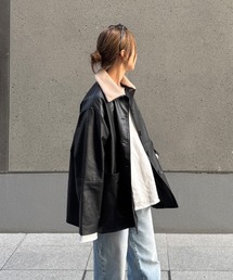 ISOOK(�A�C�X�[)�̃{�A�J���[���U�[�W���P�b�g(chiica select) / ���C�_�[�X�W���P�b�g 2way �ݎ��O�� �I�[�o�[�T�C�Y �r�b�N�V���G�b�g ���[�Y �V�[���f�U�C�� �u���b�N �J�[�L ��(���C�_�[�X�W���P�b�g)