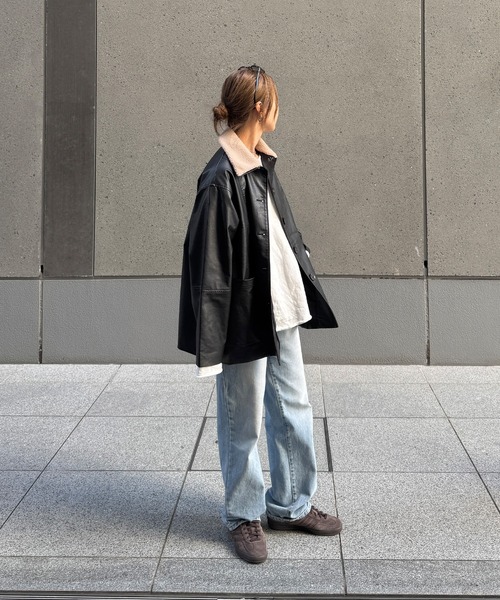 セール】ボアカラーレザージャケット(chiica select) / ライダース