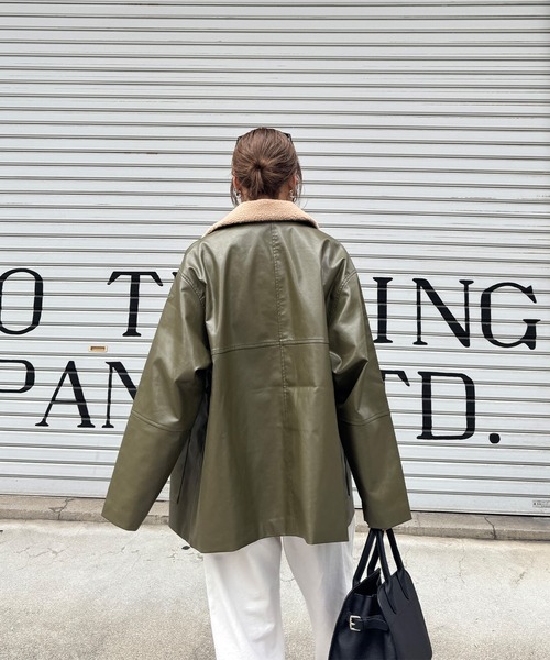 セール】ボアカラーレザージャケット(chiica select) / ライダース