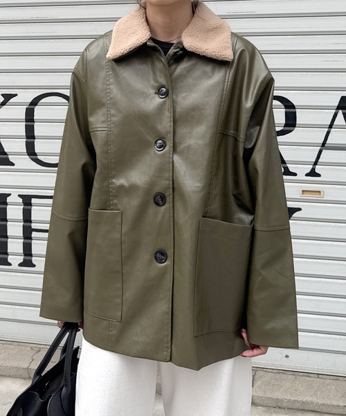 セール】ボアカラーレザージャケット(chiica select) / ライダース