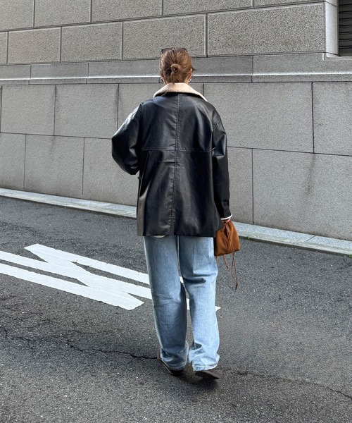 セール】ボアカラーレザージャケット(chiica select) / ライダース