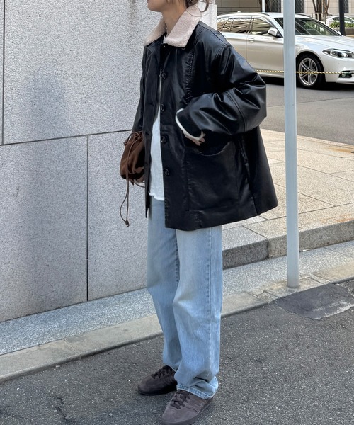 セール】ボアカラーレザージャケット(chiica select) / ライダース