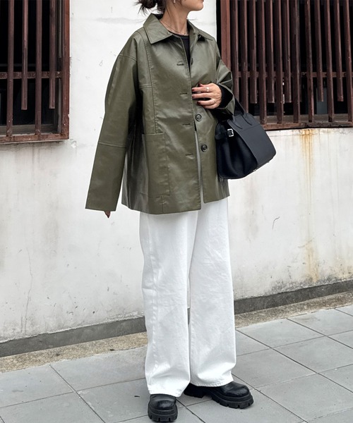 セール】ボアカラーレザージャケット(chiica select) / ライダース