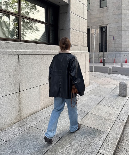 セール】ボアカラーレザージャケット(chiica select) / ライダース