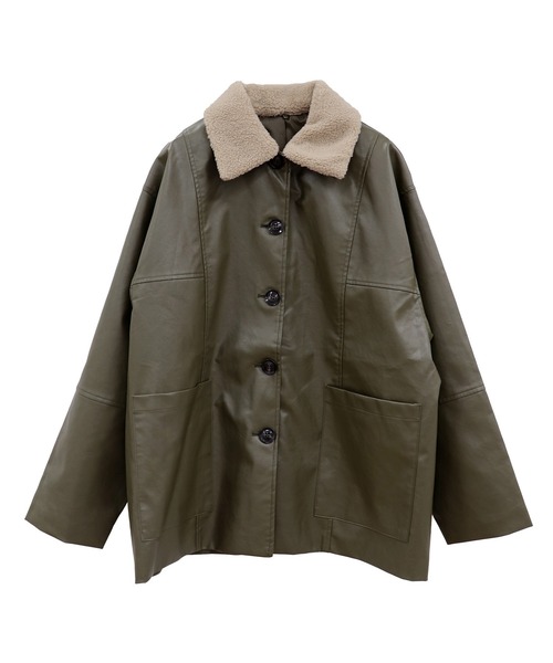 セール】ボアカラーレザージャケット(chiica select) / ライダース