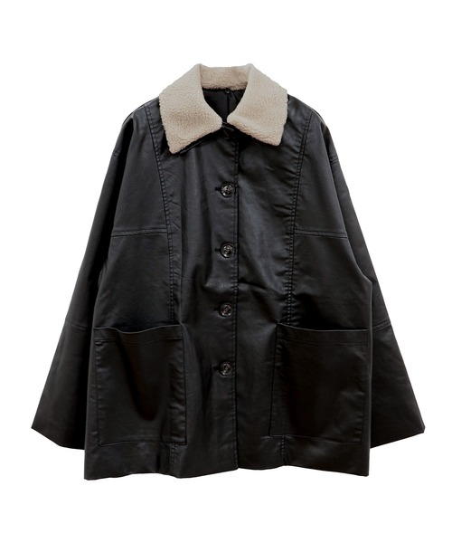 ISOOK（アイスー）の「ボアカラーレザージャケット(chiica select
