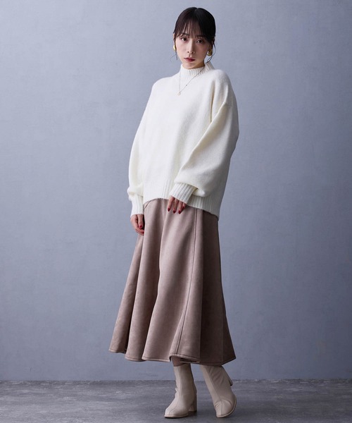 NICOLE white（ニコルホワイト）の「ハイネックニットプルオーバー（ニット/セーター・レディース・グリーン/ブラック/オフホワイト/グレー・FREE）」の15枚目の写真