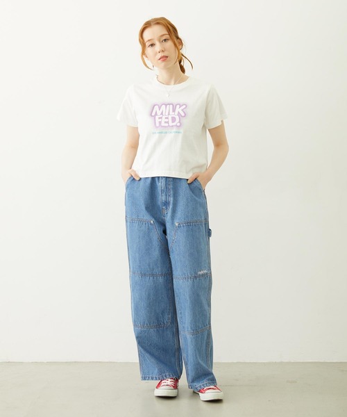 MILKFED.(ミルクフェド)の「GLITTER HALFTONE LOGO COMPACT S/S TEE(Tシャツ/カットソー・レディース・ライトピンク/ブラック/ホワイト・M/S)」の12枚目の写真