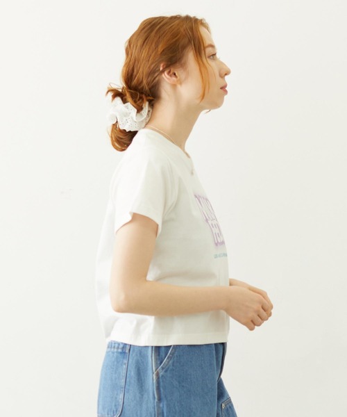 MILKFED.(ミルクフェド)の「GLITTER HALFTONE LOGO COMPACT S/S TEE(Tシャツ/カットソー・レディース・ライトピンク/ブラック/ホワイト・M/S)」の10枚目の写真