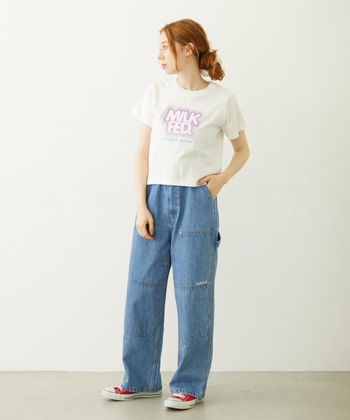 MILKFED.(ミルクフェド)の「GLITTER HALFTONE LOGO COMPACT S/S TEE(Tシャツ/カットソー・レディース・ライトピンク/ブラック/ホワイト・M/S)」の14枚目の写真