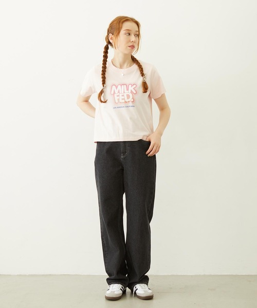 MILKFED.(ミルクフェド)の「GLITTER HALFTONE LOGO COMPACT S/S TEE(Tシャツ/カットソー・レディース・ライトピンク/ブラック/ホワイト・M/S)」の17枚目の写真