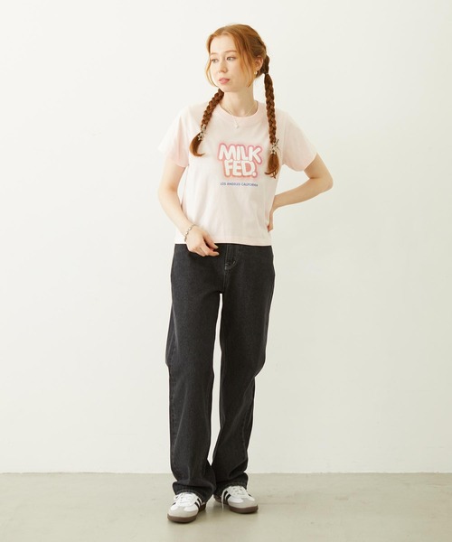 MILKFED.(ミルクフェド)の「GLITTER HALFTONE LOGO COMPACT S/S TEE(Tシャツ/カットソー・レディース・ライトピンク/ブラック/ホワイト・M/S)」の20枚目の写真