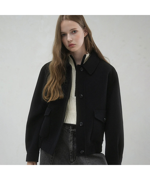 AVANDRESS(アバンドレス )の「Modern Wool Collar Jacket BLACK(ブルゾン・レディース・ブラック・FREE)」の1枚目の写真