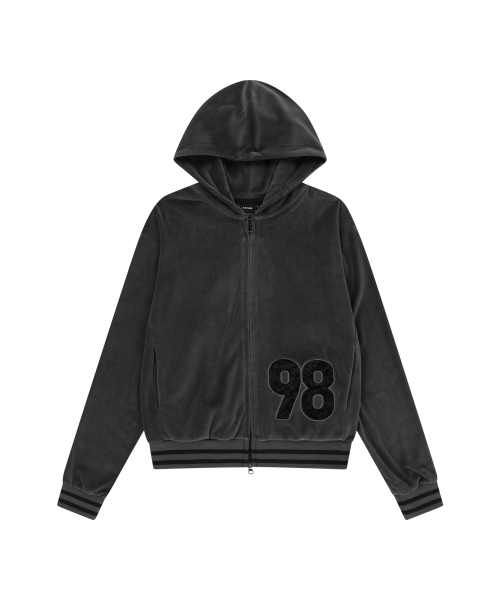 AAKAM(アーカム)の「98 Patch Velour Zip-Up Hoodie (Dark Gray)(パーカー・レディース・その他・2)」の1枚目の写真
