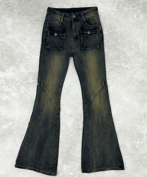 FOLLOWIN（フォロウィン）の「【裏起毛】フロントポケットフェードフレアデニムパンツ（デニムパンツ・レディース・ブルー/ブラック・SMALL/MEDIUM/LARGE）」の20枚目の写真