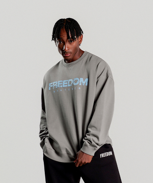 FREEDOM(フリーダム)の「フィッシャーロゴスウェットシャツ(グレー)(スウェット・メンズ・その他・XXX-LARGE/XXXX-LARGE/LARGE/X-LARGE/XX-LARGE)」の1枚目の写真
