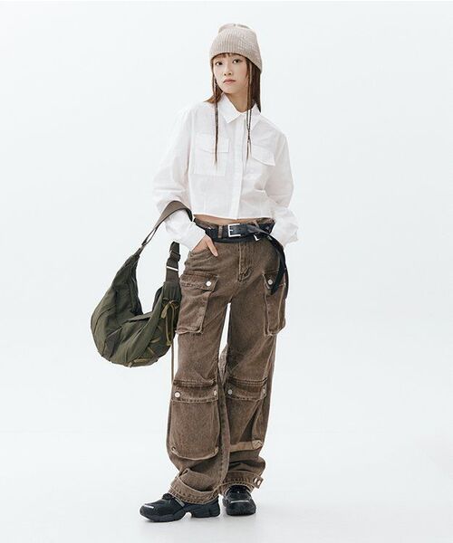 IUGAMAKARAS（イウガマカラス）の「Taped Shoulder Bag (Khaki)（ショルダーバッグ・レディース・その他・FREE）」の17枚目の写真