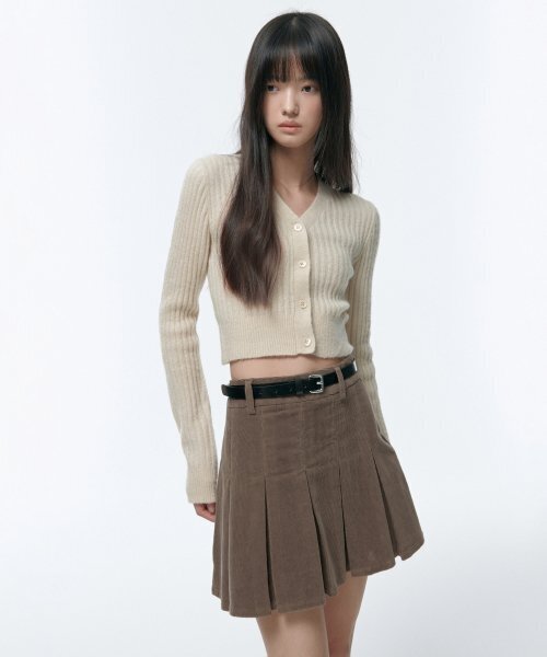 MUSINSA STANDARD WOMAN（ムシンサスタンダードウーマン）の「ウィメンズ コーデュロイ プリーツ ミニスカート [カーキブラウン]（スカート・レディース・その他・SMALL/MEDIUM/LARGE/X-SMALL）」の5枚目の写真