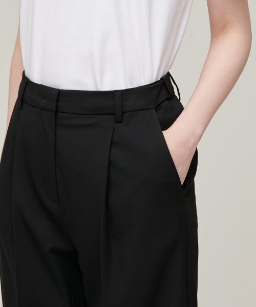 MUSINSA STANDARD WOMAN（ムシンサスタンダードウーマン）の「レディースバギーテーパード隠しバンディングスラックス[ブラック]（スラックス・レディース・その他・34/32/30/31/24/25/26/27/28/29）」の4枚目の写真