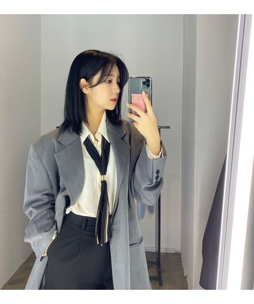 MUSINSA STANDARD WOMAN（ムシンサスタンダードウーマン）の「レディースバギーテーパード隠しバンディングスラックス[ブラック]（スラックス・レディース・その他・34/32/30/31/24/25/26/27/28/29）」の9枚目の写真