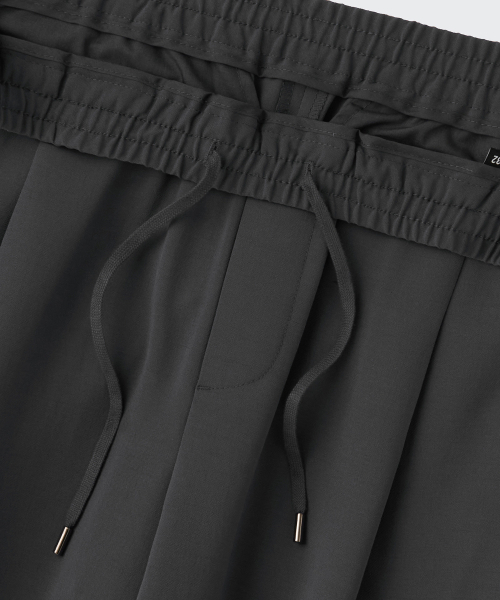MUSINSA STANDARD（ムシンサスタンダード）の「リネンライクワンタックワイドバンディングパンツ[ダークグレー]（その他パンツ・メンズ・その他・40/42/30/26/28/32/34/36）」の5枚目の写真